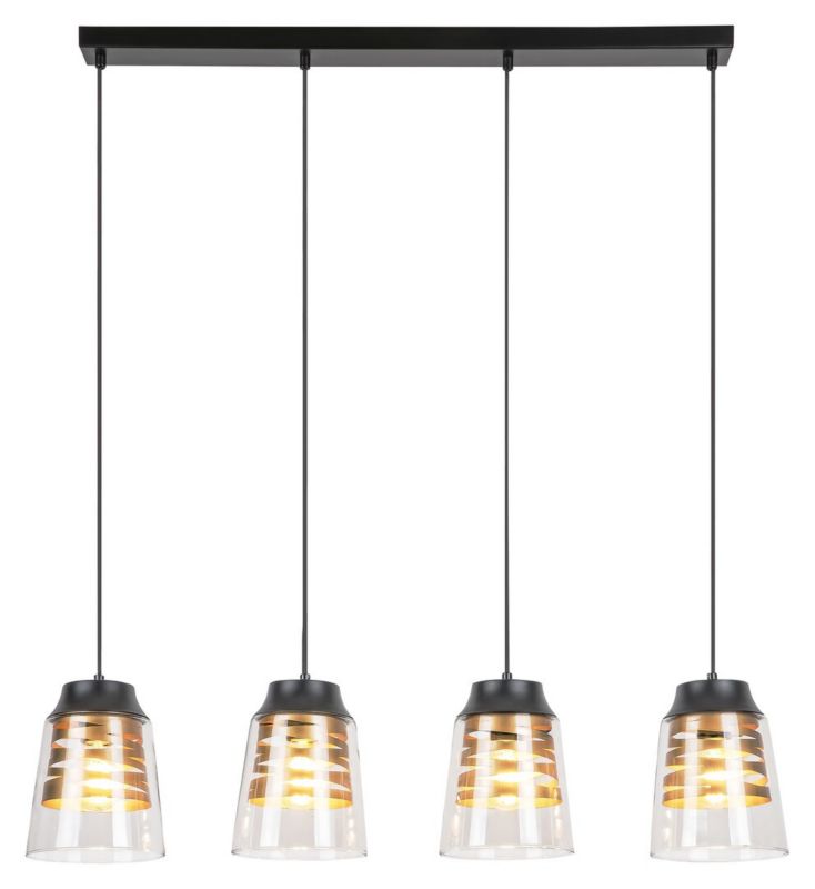 Lampa wisząca Rabalux Zenaida 5445 czarny matowa-przezroczysty nad stół 2xE27 x 60W 1 szt.