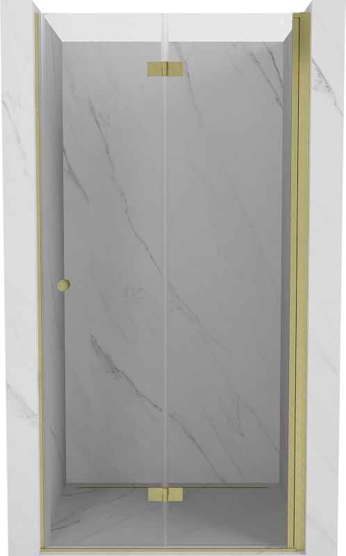 Drzwi prysznicowe składane Mexen Mist-F złoty szczotkowany 85 cm 1 szt