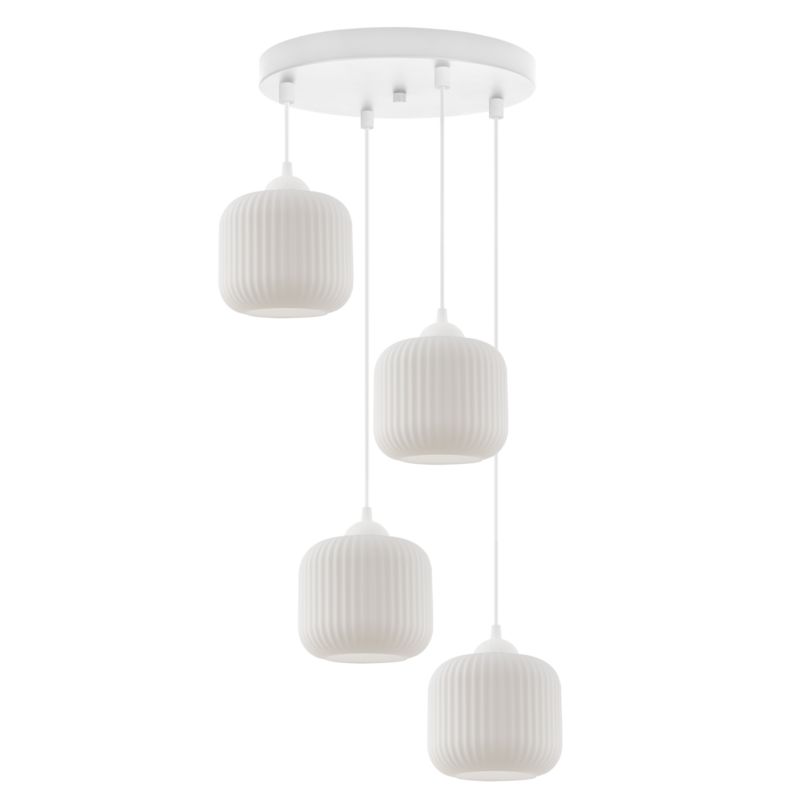 Lampa sufitowa wisząca Light Home LH Riffle Walec 4x E27 60W okrągła biały 1szt.