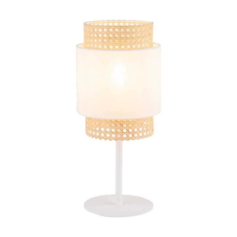 Lampka stołowa TK-Lighting Boho biało-słomkowy 1 x E27 x 15W IP20 wym: 45 x 20 x 20 cm wiklina / rattan / słoma - 1 szt.