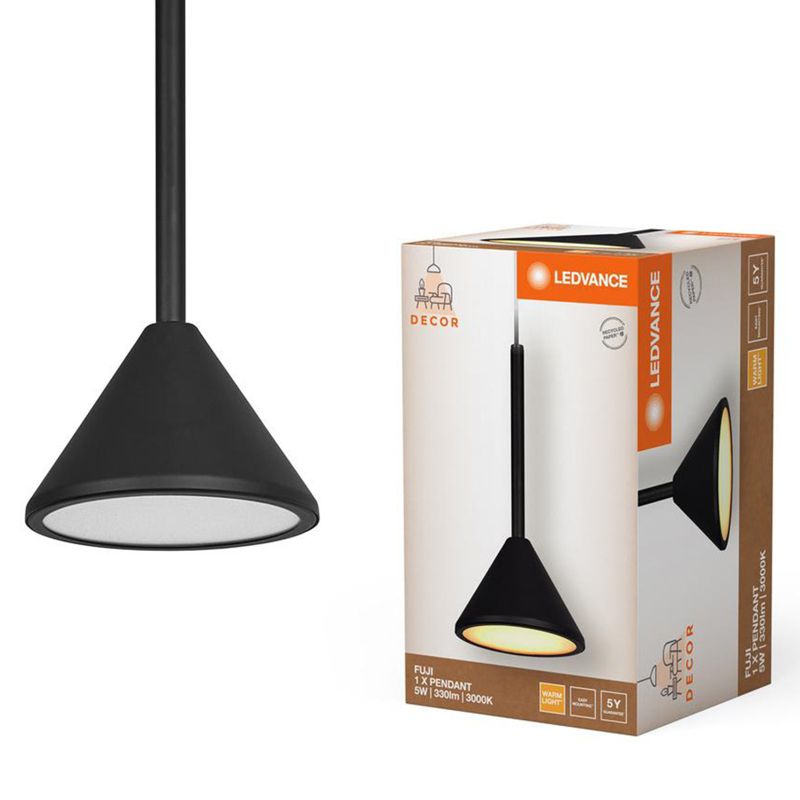Lampa Sufitowa Ledvance Wisząca Dekoracyjna LED 5W 180lm 3000K Zwis Czarny 1 szt.