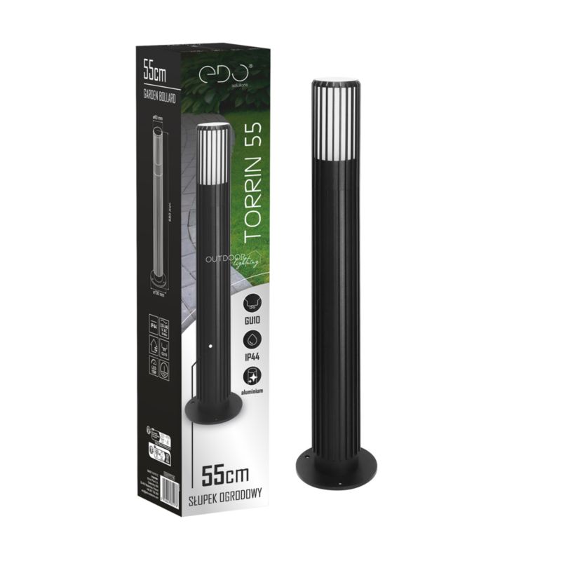 Słupek ogrodowy EDO 55cm lampa ogrodowa TORRIN 55 cm GU10 IP44 czarny 1szt.