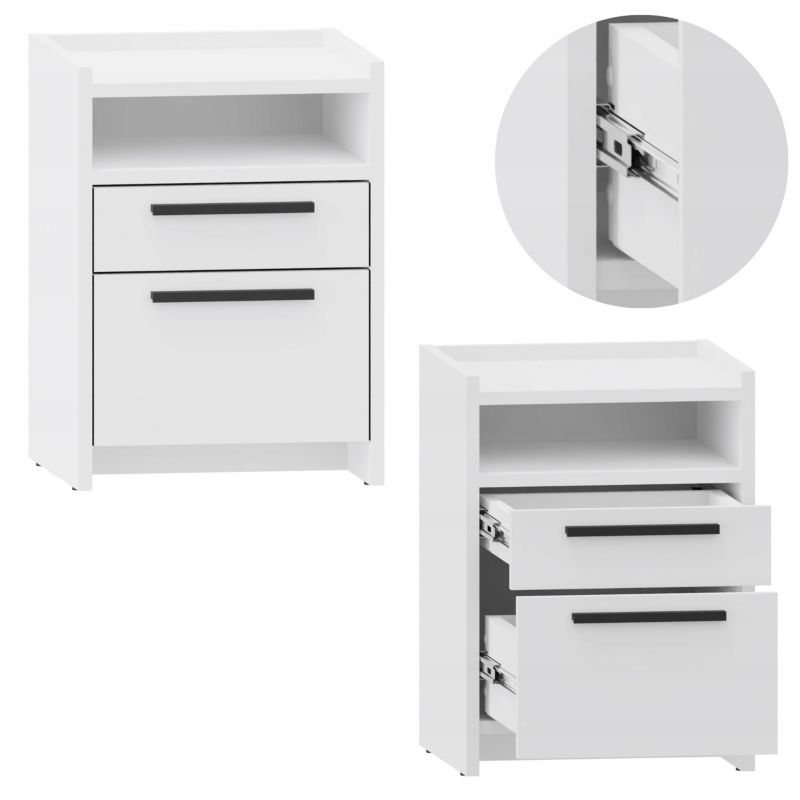 Szafka nocna Matkam ALTIVO 1SW1SNO stolik biały 1 szt.