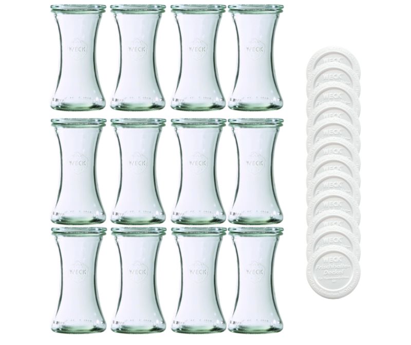 Słoiki MODO24 Weck 200 ml fi 60 deli plastikowe wieka 12 kpl.