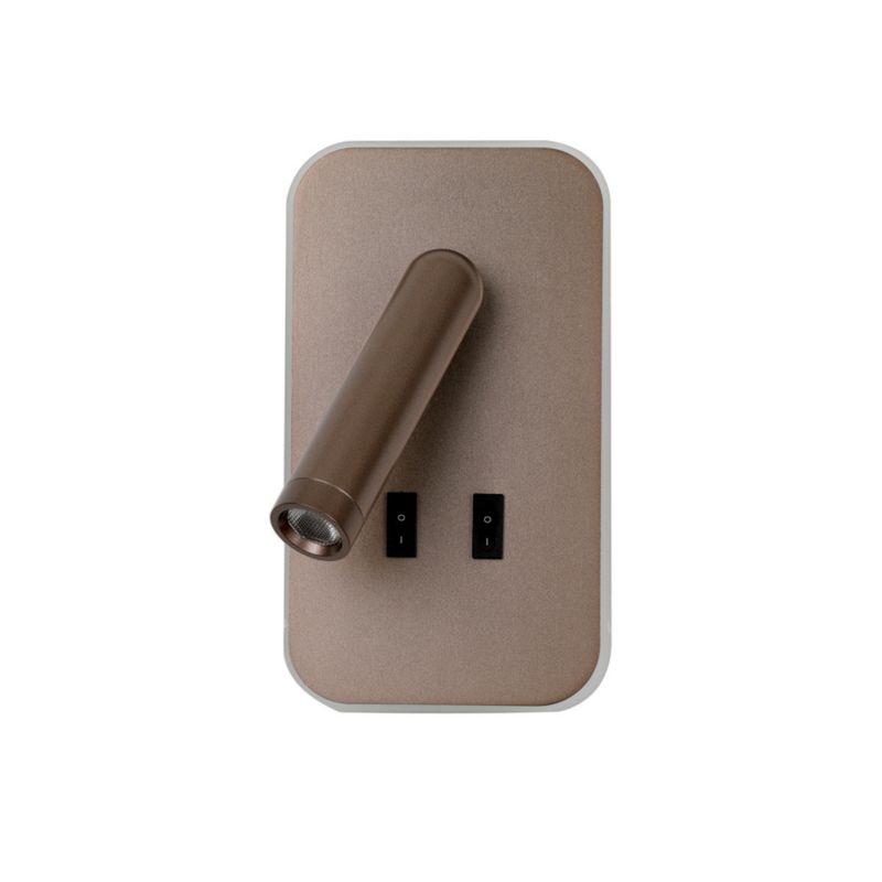 Kinkiet Italux DORIA z włącznikiem kawowy LED 2x8W 559lm Ciepła biel IP20 -1 szt.