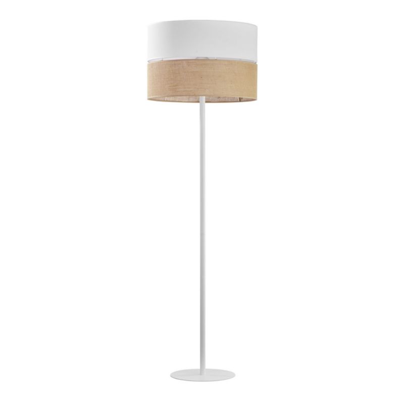 Lampa podłogowa stojąca TK-Lighting Linobianco biało-beżowa 1 x E27 x 20W wym: 159 x 50 x 50 cm - 1 szt.