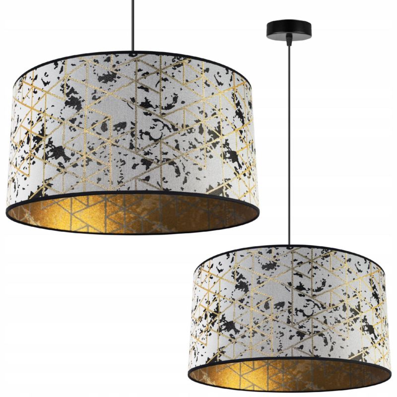 Lampa sufitowa wisząca Light Home LH Werona 1x E27 60W abażur 45cm szary/złoty 1szt.