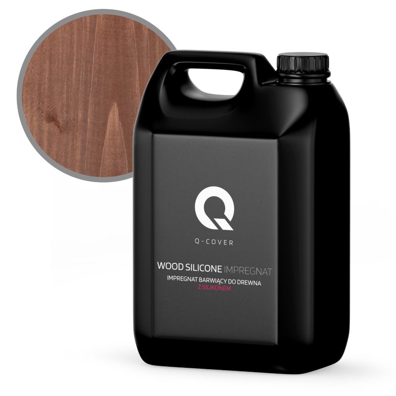 Impregnat Barwiący do Drewna z Silikonem 2w1 Q-Cover Orzech ciemny 5L