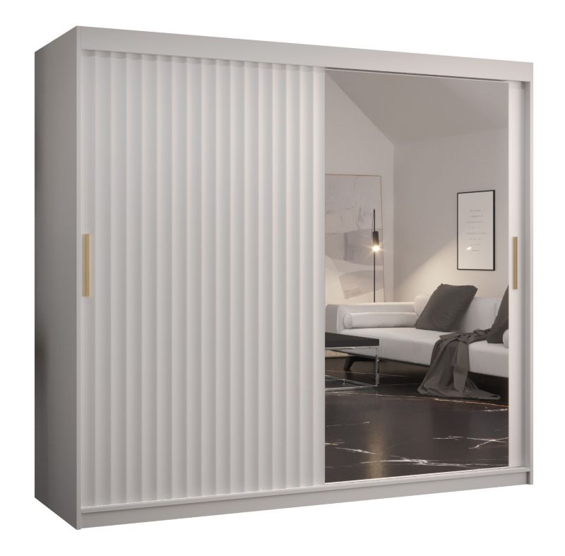 Szafa przesuwna Abiks RIFLO WAVE 2 200 biały mat + biały mat 1 szt.