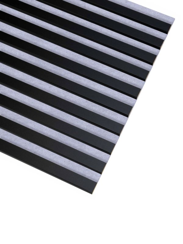 Lamele na Szarym Filcu Ścienne SunWood 275x58cm Panel Dekoracyjny Czarne 1 szt.