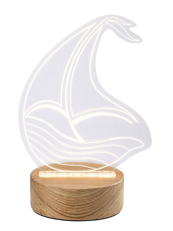 Lampka stołowa Rabalux Akali przezroczysto-buk LED 2W 3000K 50lm IP20 wym: 20.5 x 15 x 15 cm drewno - 1 szt.