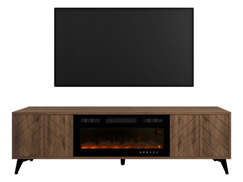 Szafka RTV MIRJAN 24 z kominkiem Xylix 2D EF orzech okapi 1 szt.