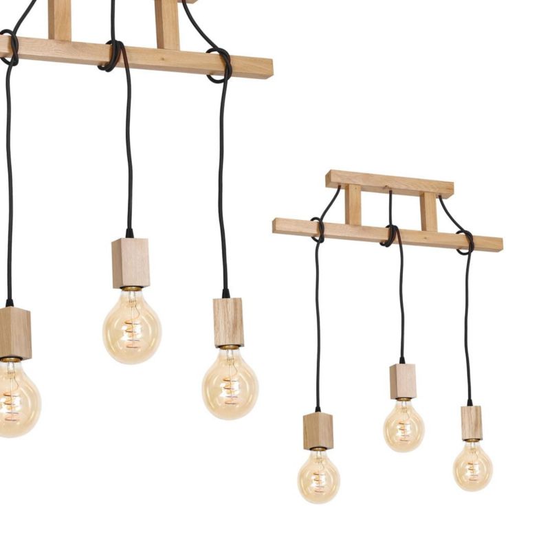 Lampa wisząca Milagro Jack 0269 jasne drewno szerokość 60 cm 3xE27 x 60W 1 szt.