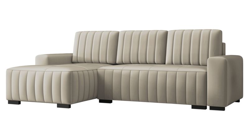 Narożnik z funkcją spania MIRJAN 24 Hugo lewy beżowy plusz 1 szt.