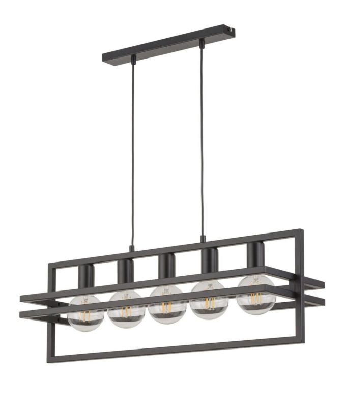 Lampa wisząca Sigma Lighting Merci 0638 czarna dekoracyjna 5xE27 x 15W 1 szt.