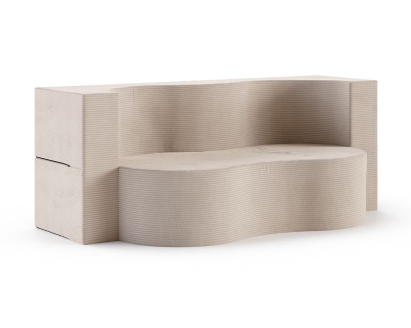 Sofa ŚPIJZDROWO sofka rozkładana SWING beżowa sztruks 120x200x40 cm 1 szt.