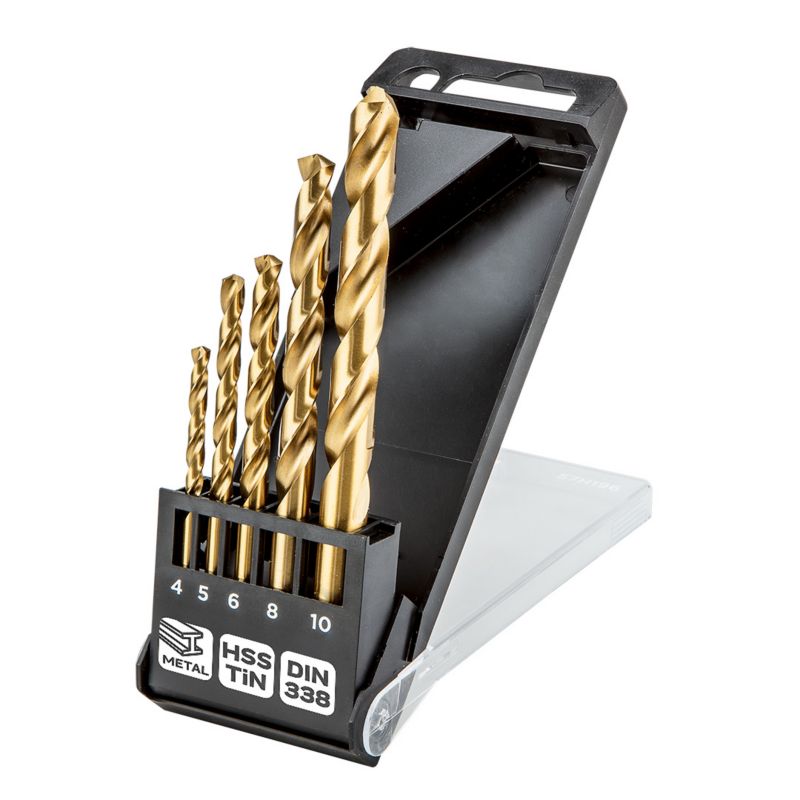 Wiertła do metalu NEO TOOLS HSS-TiN , 4.0 - 10 mm, zestaw 5 szt. 1 kpl