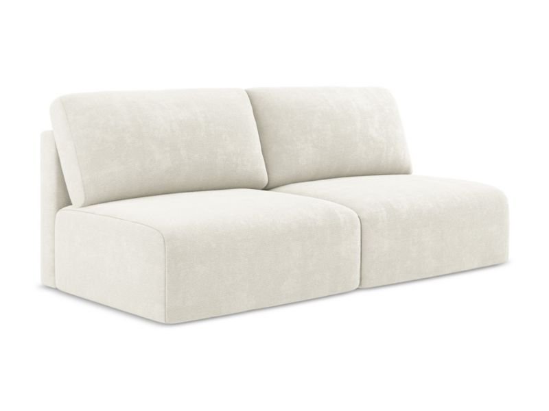 Sofa 3-osobowa z funkcją spania LaMiaSofa OSTIA z tkaniny szenilowej 216x102 cm biały 1 szt.