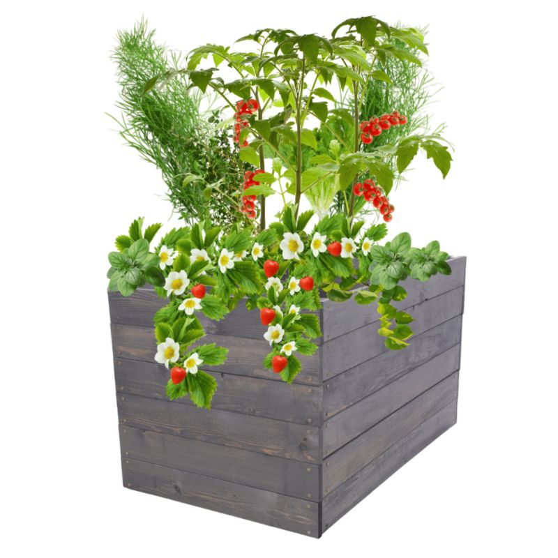 Donica na warzywa MODO24 grządka szara impregnacja 54x63x60 cm 1 szt.