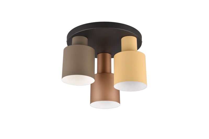 Lampa sufitowa Trio Agudo kawo-beżowa-ciemno szary wym: 24,5 x 30 x 30 cm 3xE27 x 40W 1 szt.
