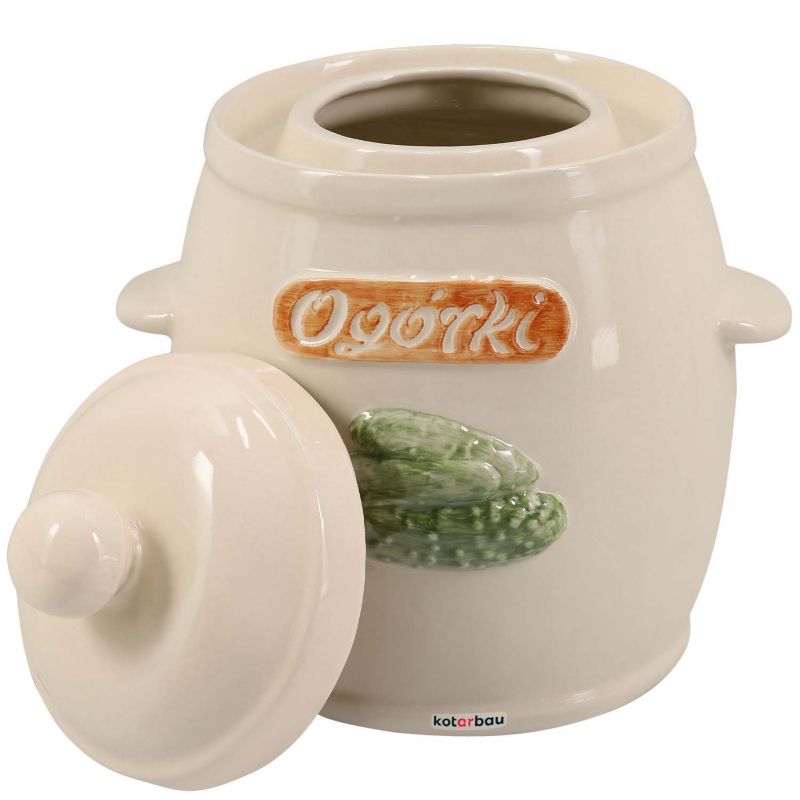 Beczka kamionkowa KOTARBAU z pokrywką biała 5 l 1 szt.