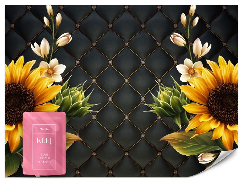 Fototapeta Muralo Słoneczniki na Pikowanym Tle 150x105 cm 1szt.