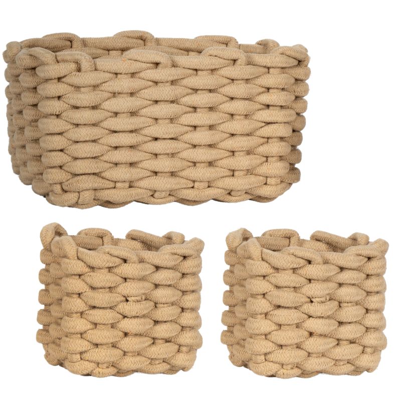 Zestaw koszyków Sepio Bona beżowo białe