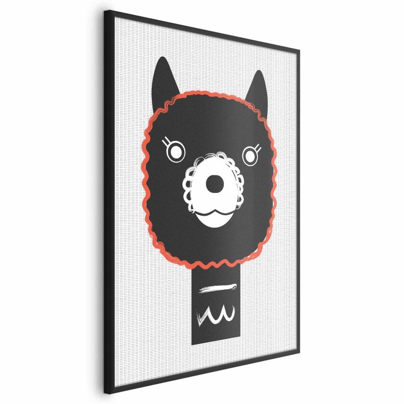 Plakat Artgeist Dekoracyjna alpaka 60x90 cm z ramą czarną 1 szt