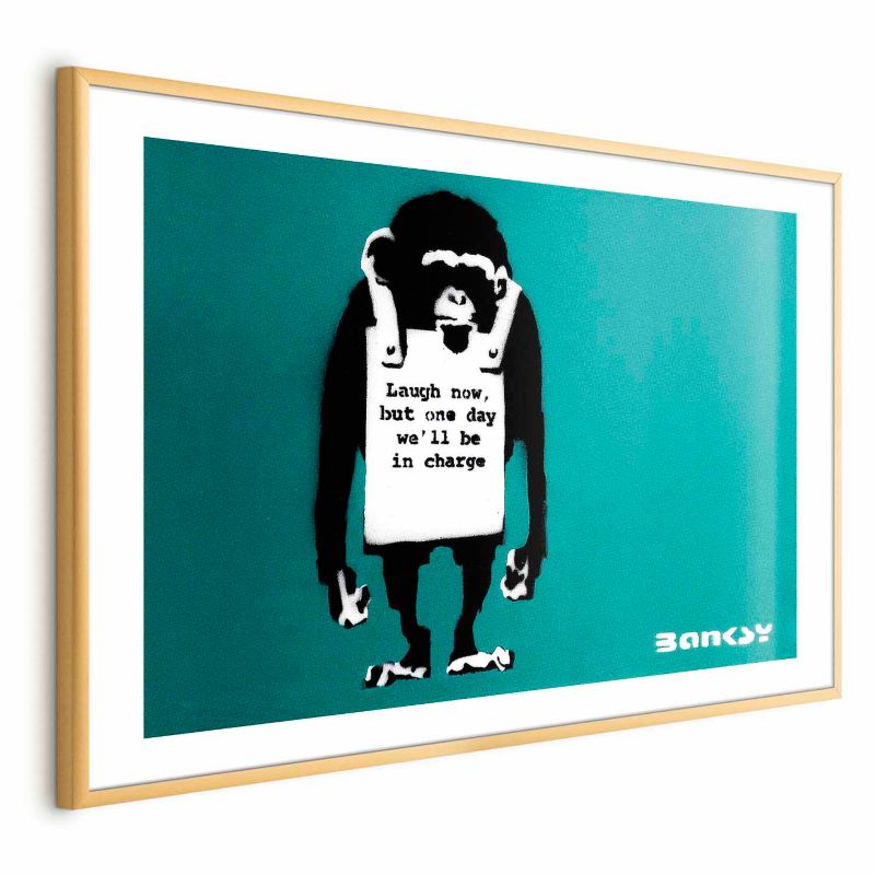 Plakat Artgeist Zła małpa 42x29,7 cm z ramą złotą z marginesem 1 szt