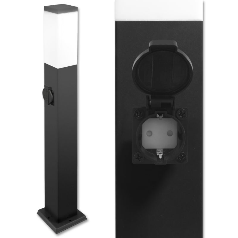 Lampa ogrodowa LED MasterLED Havana E27 65cm IP44 z gniazdem czarna 1 szt.