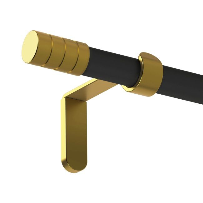 Karnisz pojedynczy Tiago 19 mm 200 cm czarny/złoty