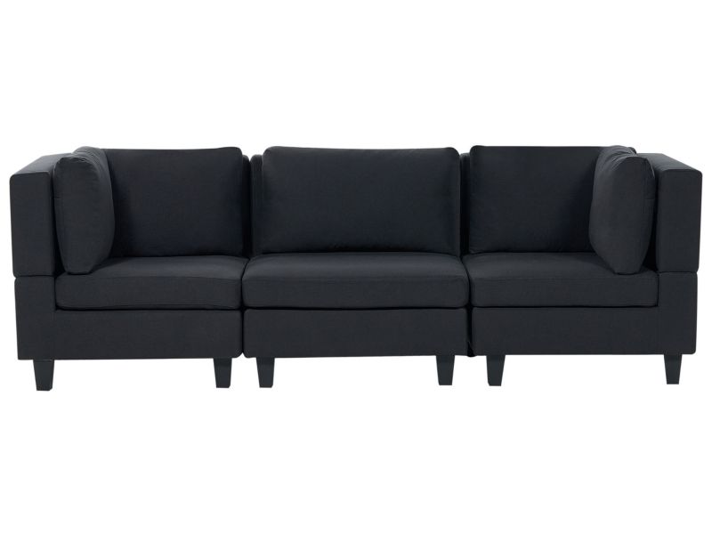 Sofa modułowa Unstad Czarny dla 3 osób 1 kpl