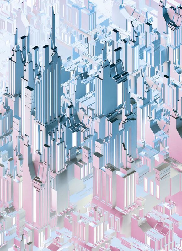 fototapeta Sanders & Sanders dupleks niebieskimIróżowym 184 x 254 cm - 1 rol.