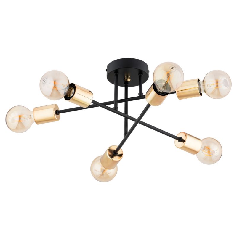 Lampa sufitowa Alfa ROSA czarno-złota 6xE27x15W wym:22x50x50cm IP20 -1 szt.