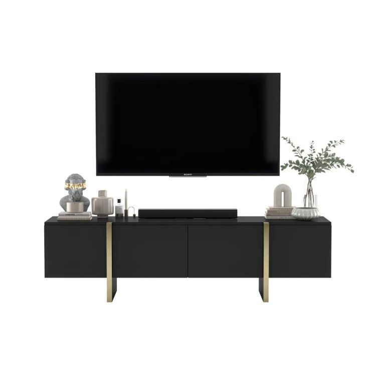 Szafka wisząca RTV Meble Lindner NAVA 1 160 grafit połysk/dąb artisan 1 szt.