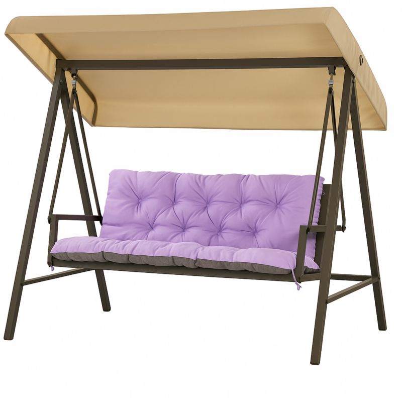 Poduszka Ogrodowa na Huśtawkę 3-os, Setgarden, 150x50x50cm, Fioletowa Poduszka na ławkę z troczkami,Svinge 1szt