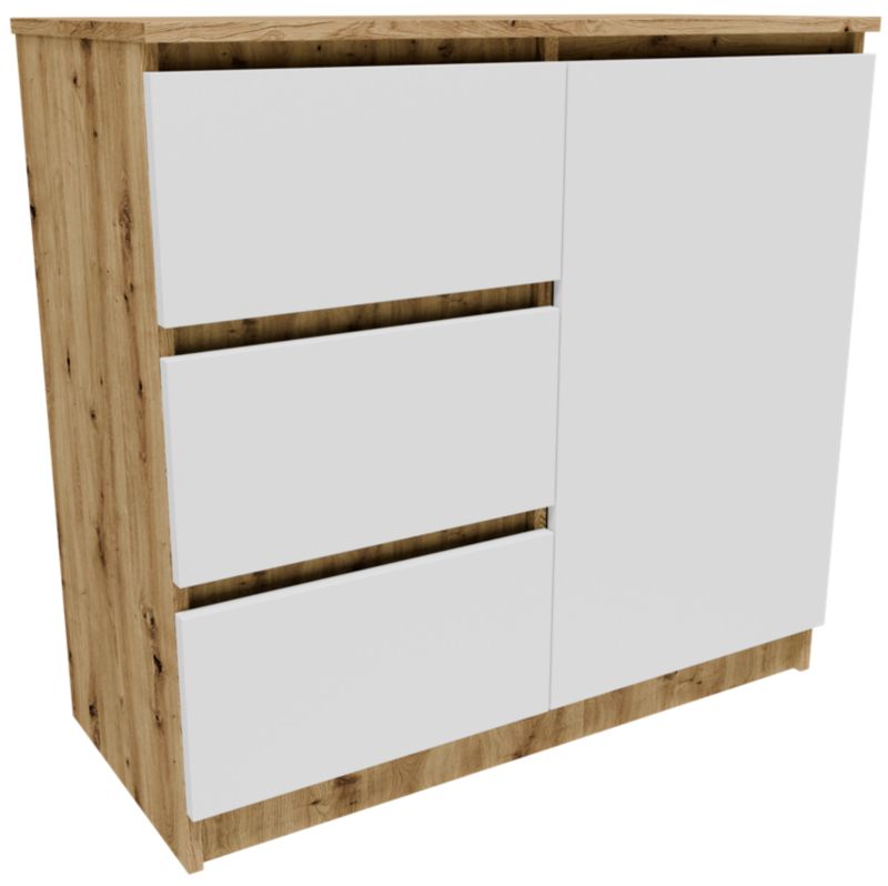 Komoda Matkam K8JER1D3S 80cm regał dąb artisan-biały 1 szt.