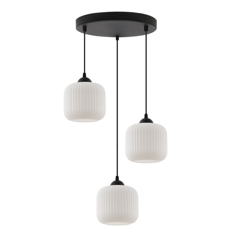 Lampa sufitowa wisząca Light Home LH Riffle Walec 3x E27 60W okrągła czarny 1szt.