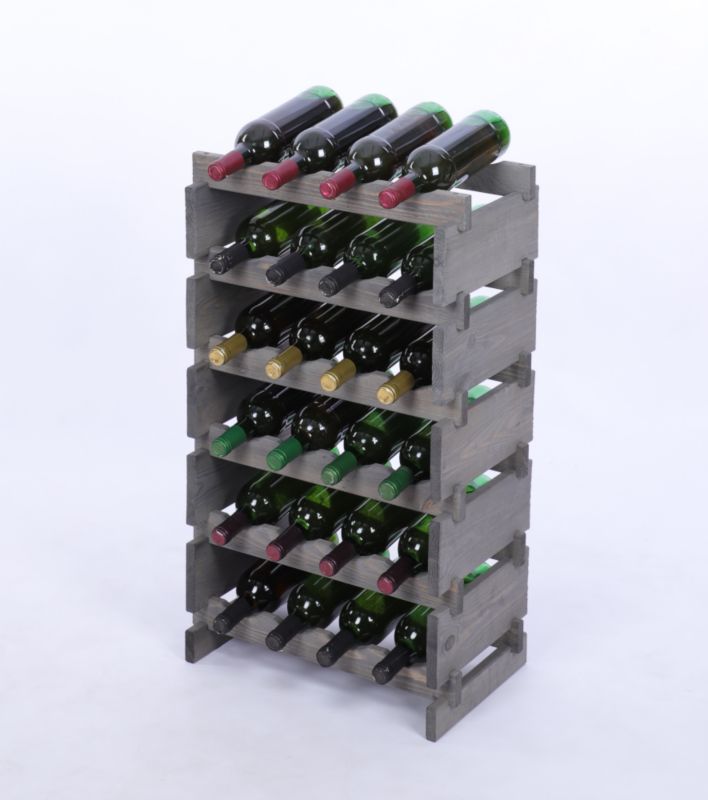 Stojak na wino MODO24 regał modułowy na butelki 6 leżni x 4 butelki montaż bez narzędzi impregnacja szara 1 szt.