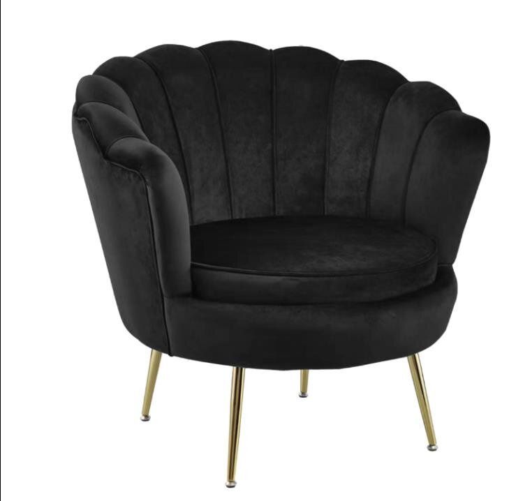 Fotel kubełkowy Korab VIC INTESI welur czarny glamour złote nogi do salonu 1 szt.