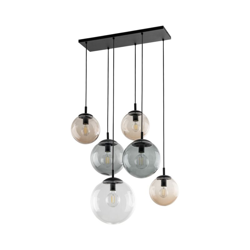 Lampa wisząca TK-Lighting Esme Mix kolorów kloszy szklanych 6x E27 - 1szt.