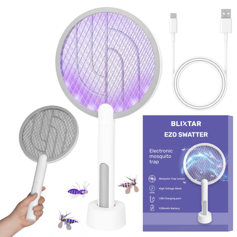 Elektryczna łapka na komary 2W1 Blixtar B-EZO-SWATTER Lampa LED Owadobójcza