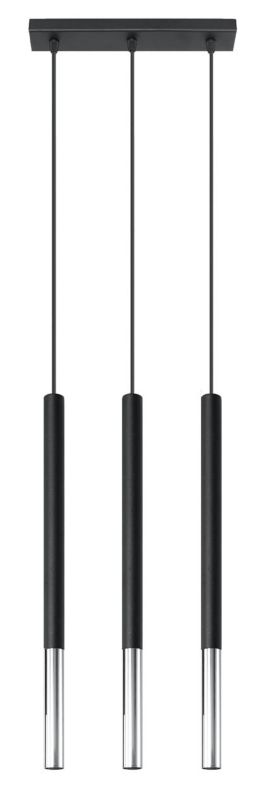 Lampa sufitowa wisząca Sollux Lighting Mozaica 8861 czarna-chromowana szerokość 30 cm 3xG9 x 12W 1 szt.