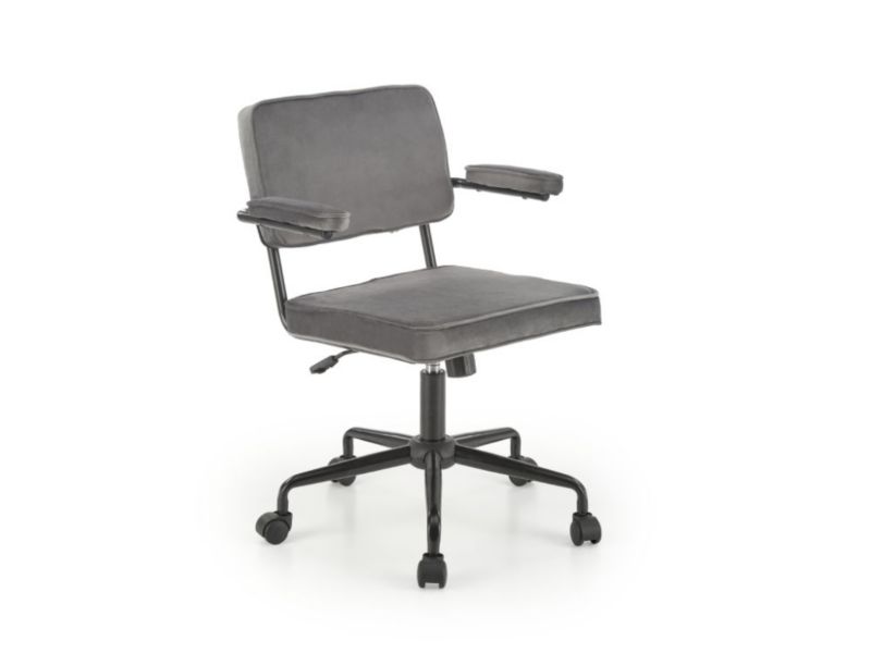 Fotel Halmar biurowy FIDEL VELVET szary 1 szt