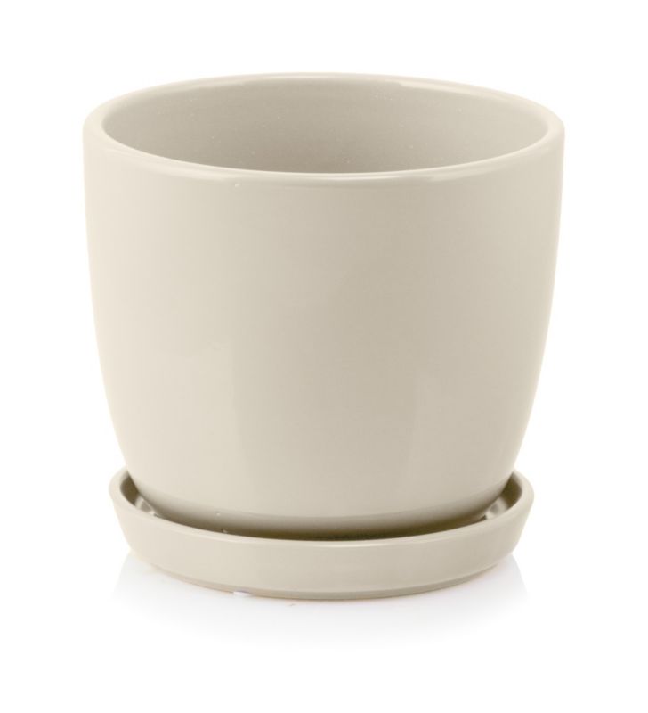 Donica z podstawką 24 cm kremowa