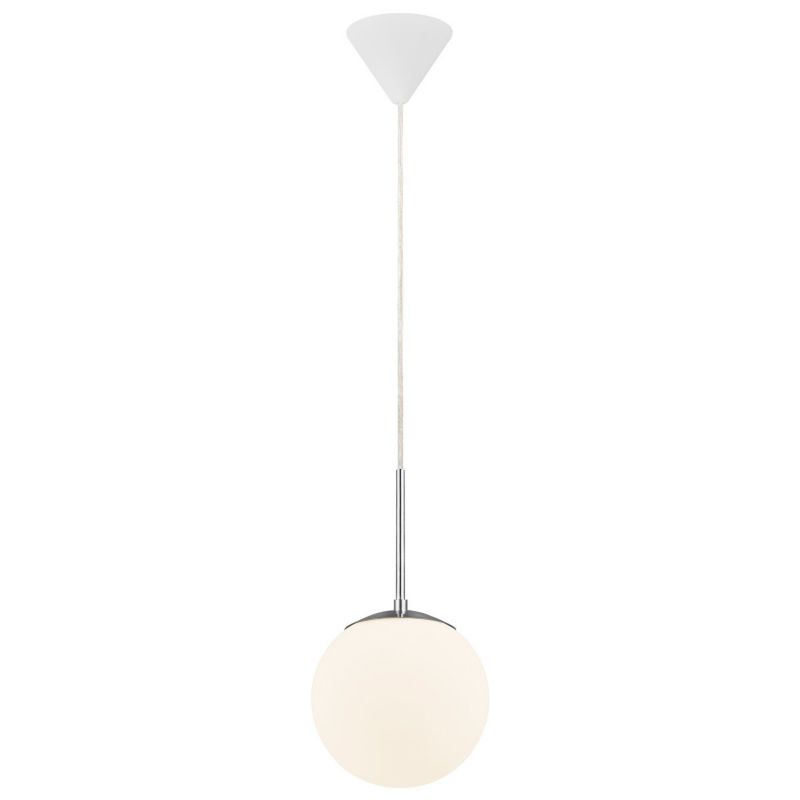 Lampa wisząca Nordlux Cafe biała-srebrna 1x60W E27 IP20 szkło 1 szt.