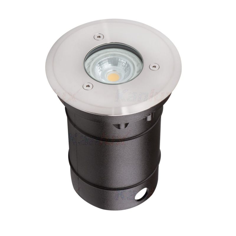 Lampa gruntowa najazdowa Kanlux Berg czarno-srebrna 1 x GU10 x 10W IP67 wym: 11,3 x 11,3 x 14,5 cm - 1 szt.