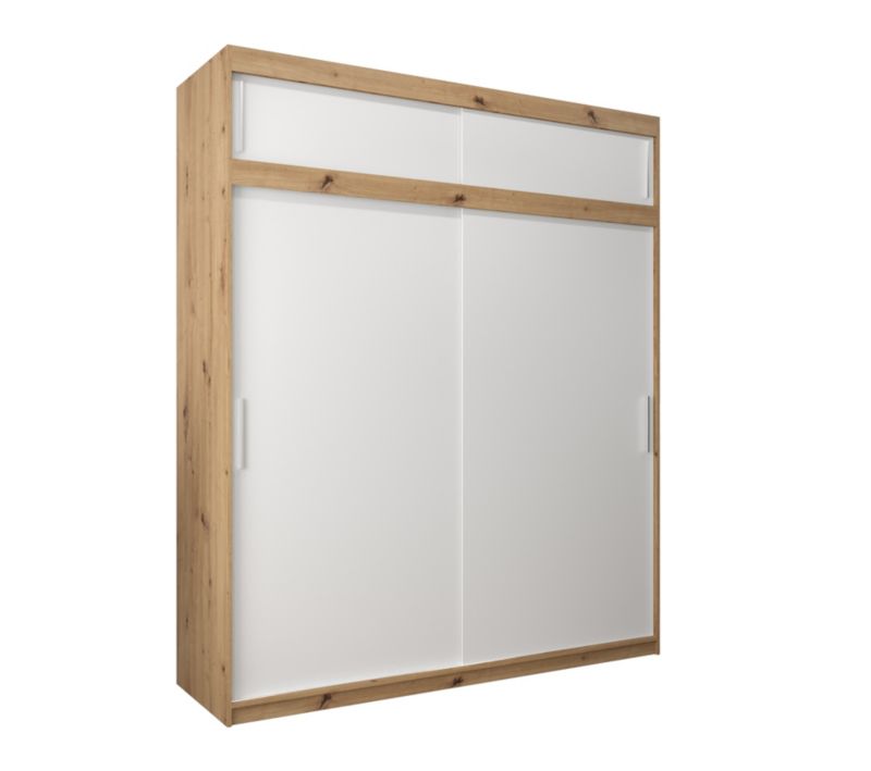 Szafa przesuwna Garderoba Abiks Tokyo 200 artisan + biały z nadstawką 1 szt.