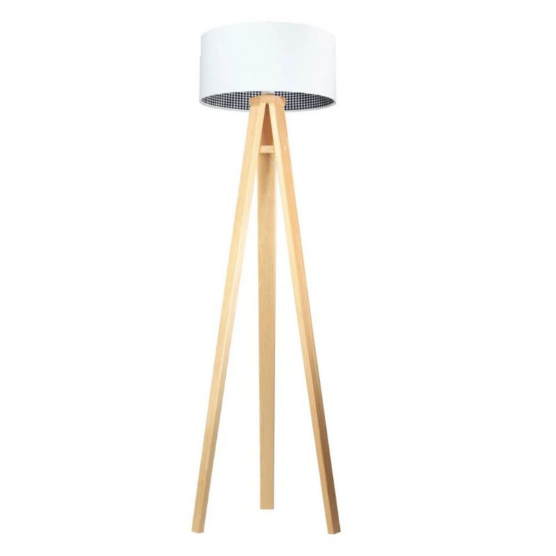 Lampa Bps Koncept stojąca HOME 40 biała/pepitka/sosna 1 szt