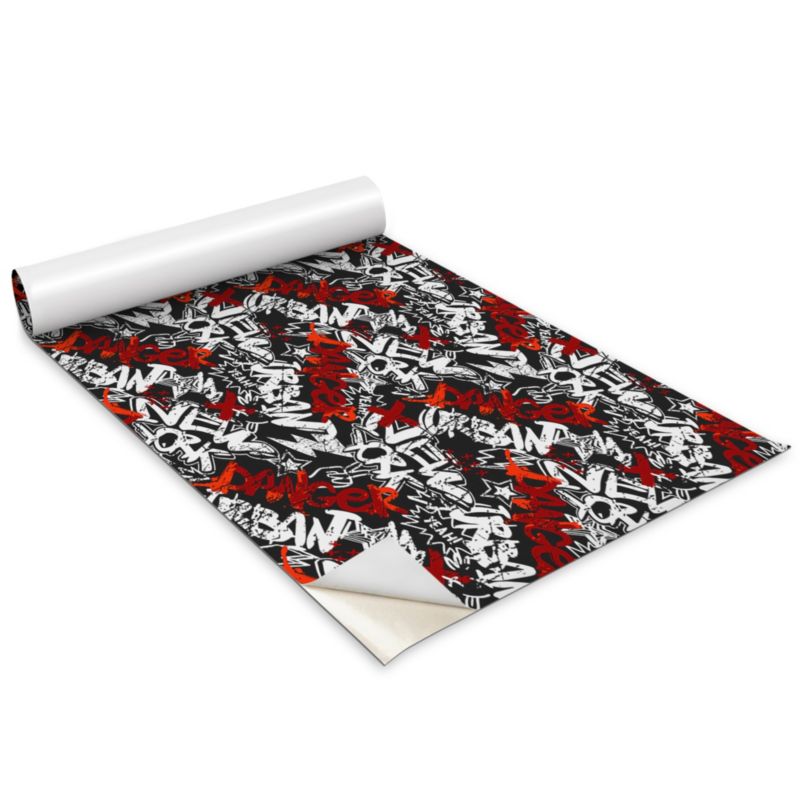 Okleina Meblowa Do Sypialni I Garderoby Wallfluent 100x50 cm New York Danger Napisy Okleina Na Biurko I Regał 1 rol.